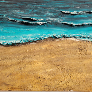 The Beach is Calling | 24" x 48" | Texture 3D beach florida artwork for sale