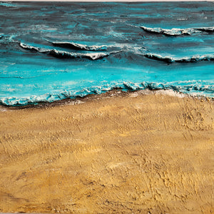 The Beach is Calling | 24" x 48" | Texture 3D beach florida artwork for sale