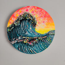 Load image into Gallery viewer, Starburst Skies | 10&quot; round | Sunset beach wave toronto art
