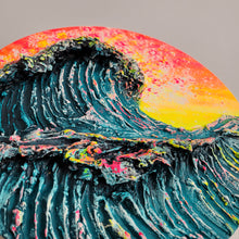 Load image into Gallery viewer, Starburst Skies | 10&quot; round | Sunset beach wave toronto art
