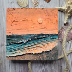 The Calm before your eyes | 10 x 10 | Ocean texture abstract art for sale