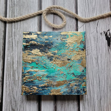 Load image into Gallery viewer, Wishing stone # 1 | 8 x 8 | abstract toronto art gallery | Gold Leaf
