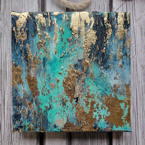 Wishing stone 1 & 2 | 8 x 8 | Abstract Gold leaf Toronto gallery artwork for sale