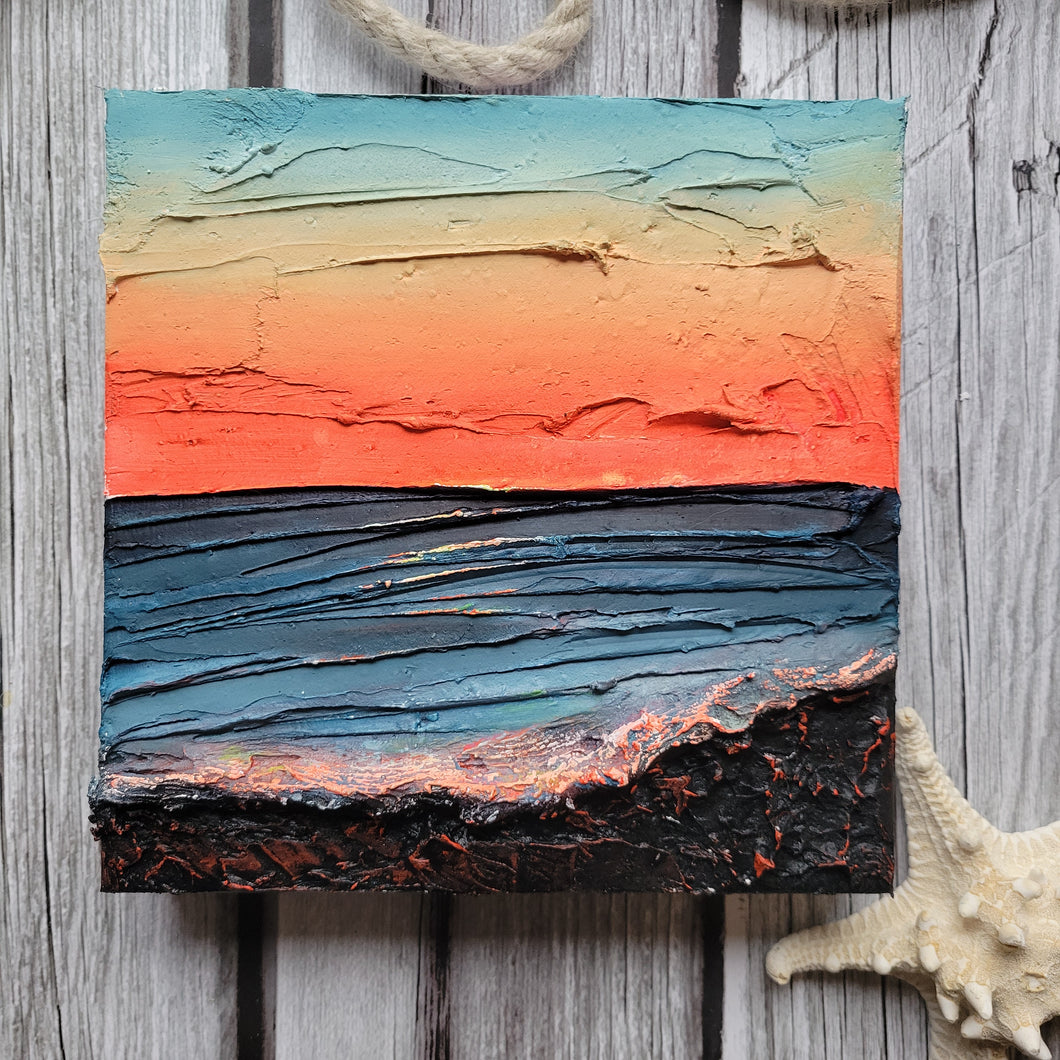 Sunset Paradise | 8 x 8 | Ocean sunset artwork for sale florida