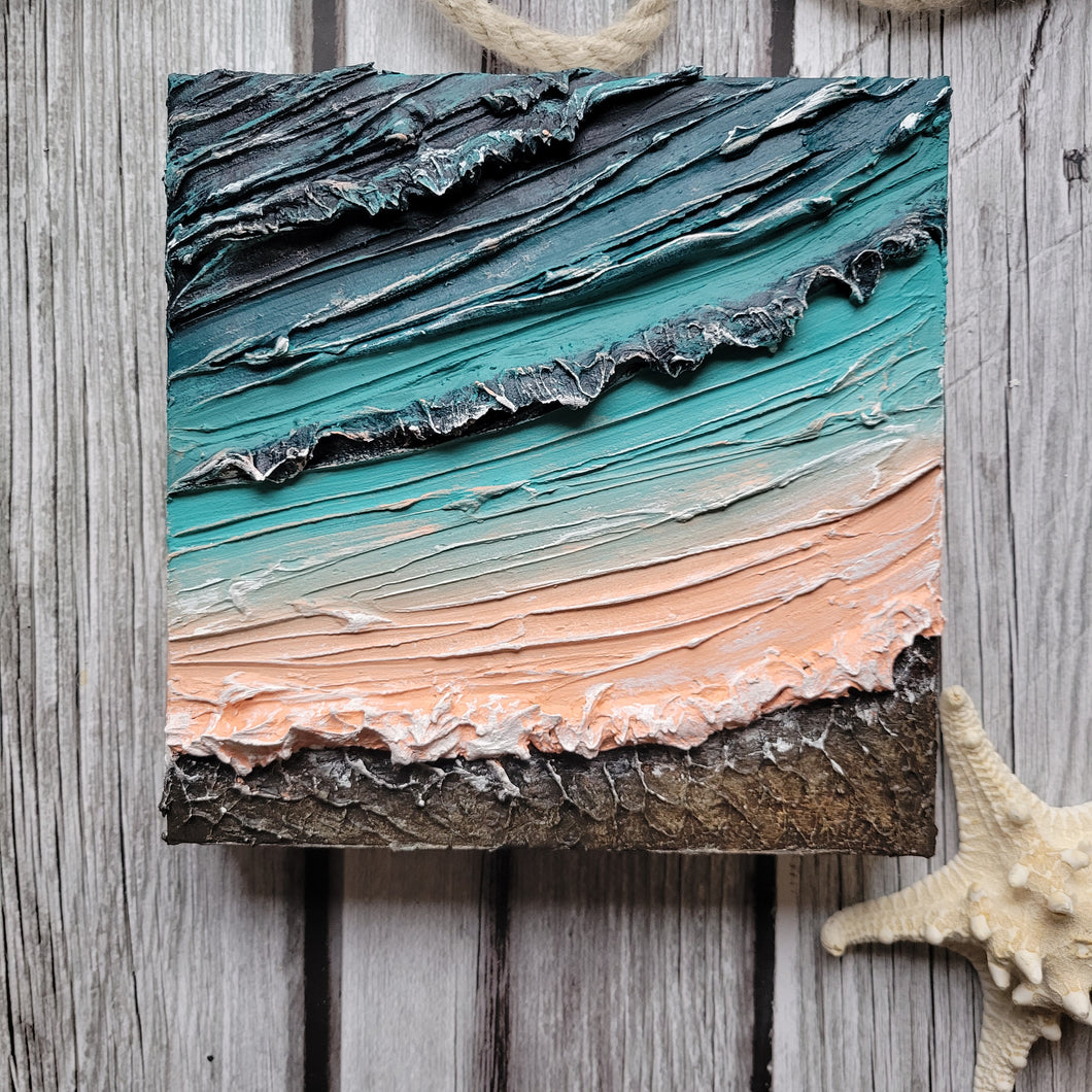 Seas Of change | 8 x 8 | Ocean Texture Art for sale