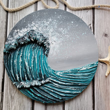 Load image into Gallery viewer, Phoenix Wave | 16&quot; Round | Ocean Wave Texture abstract paintings
