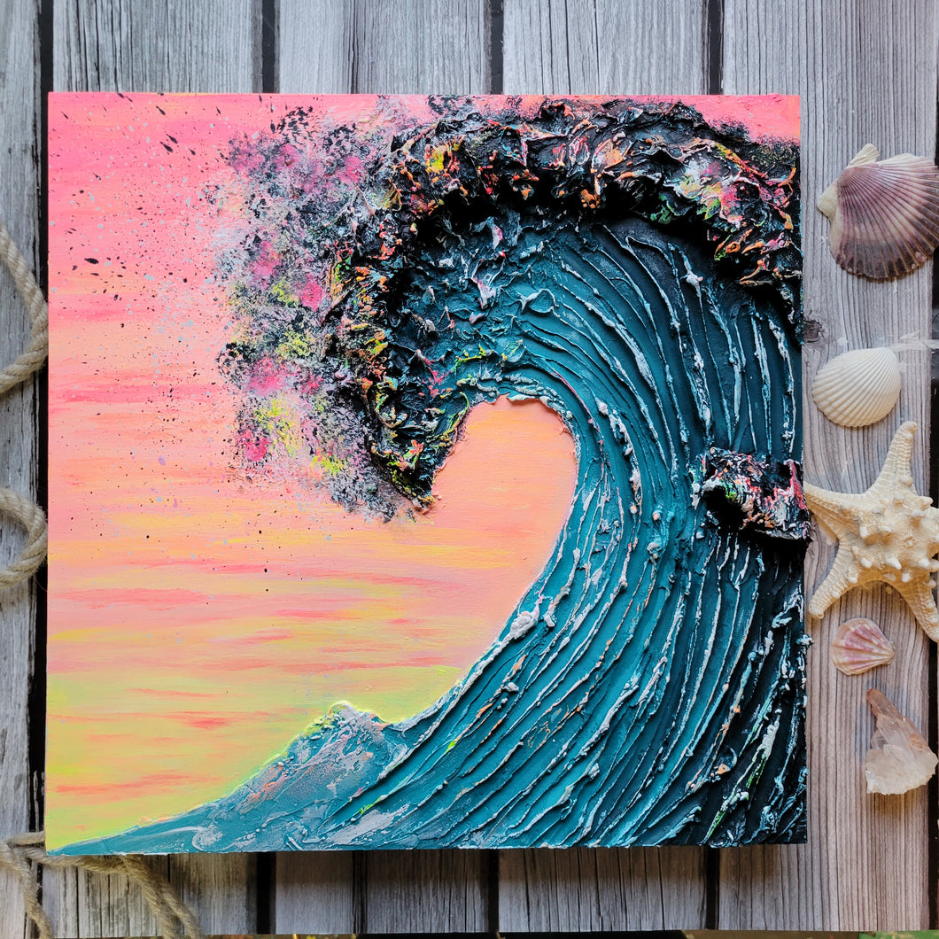Sweet, Sweet, Paradise  | 16 x16 | Abstract texture Ocean artwork for sale ontario