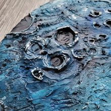 Load image into Gallery viewer, Once in a blue moon | 12&quot; round | Moon artwork texture art for sale toronto

