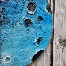 Load image into Gallery viewer, Once in a blue moon | 12&quot; round | Moon artwork texture art for sale toronto
