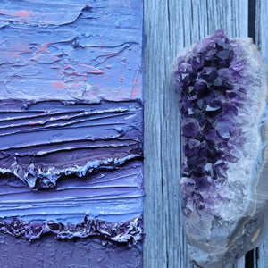 Purple serene | 8 x 8 | Ocean texture abstract purple art for sale
