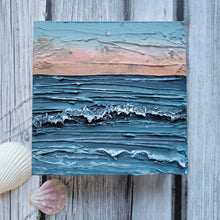Load image into Gallery viewer, Coastal lines | 5 x 5 | Ocean acrylic texture art for sale
