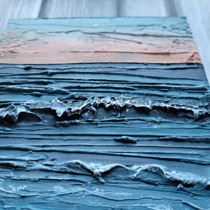 Coastal lines | 5 x 5 | Ocean acrylic texture art for sale