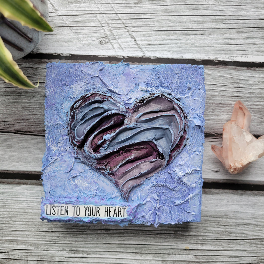 Listen to your Heart | 6 x 6 |Abstract art for sale