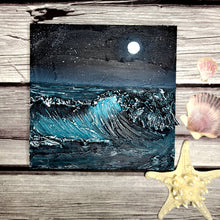 Load image into Gallery viewer, Midnight Magic | 8 x 8 | Ocean abstract texture art for sale
