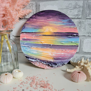 Calm on the Coast | 8" round | Acrylic ocean toronto art gallery