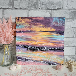 Light Up the Sky | 12" x 12" | Abstract 3D Ocean artwork for sale