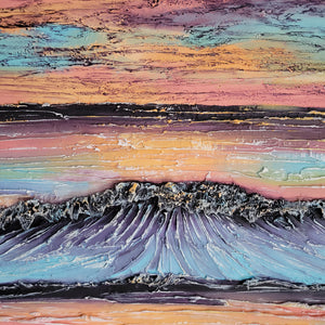 Reflection | 30 " x 30 " | Acrylic abstract 3D ocean wave art for sale