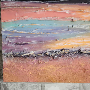 Reflection | 30 " x 30 " | Acrylic abstract 3D ocean wave art for sale