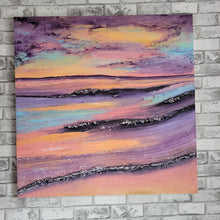 Load image into Gallery viewer, Last Summer Sunset | 36 x 36 | Ocean abstract California art work for sale
