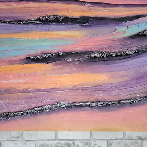 Last Summer Sunset | 36 x 36 | Ocean abstract California art work for sale