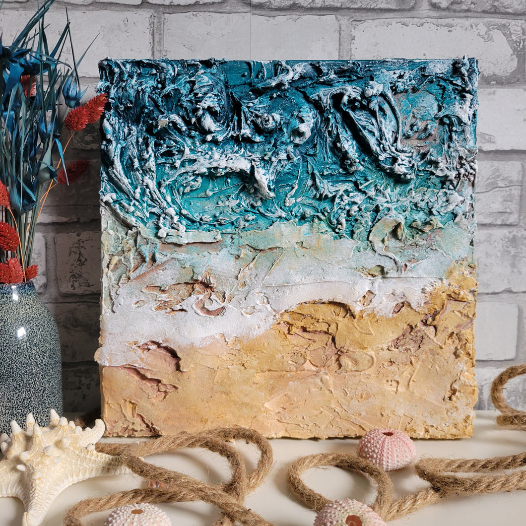 Tidal Waves | 12 x 12 | Ocean abstract 3D artwork for sale
