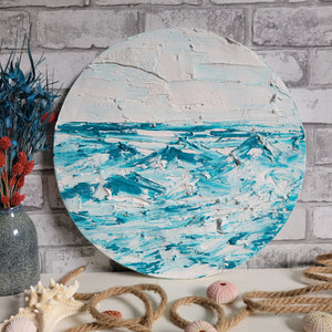 Challenge of the Sea | 16 " round | Ocean fine artwork for sale