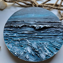 Load image into Gallery viewer, Night fall Dream | 8&quot; round wood | Ocean wave artist
