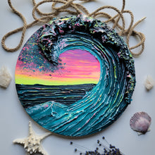 Load image into Gallery viewer, Vibrant Breeze | 16&quot; Round canvas | Ocean 3D artwork for sale

