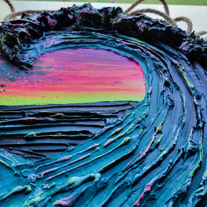 Vibrant Breeze | 16" Round canvas | Ocean 3D artwork for sale