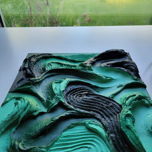 Malachite | 12 x 12 | Crystal stone inspired artwork