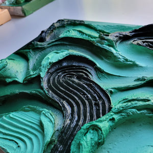 Malachite | 12 x 12 | Crystal stone inspired artwork