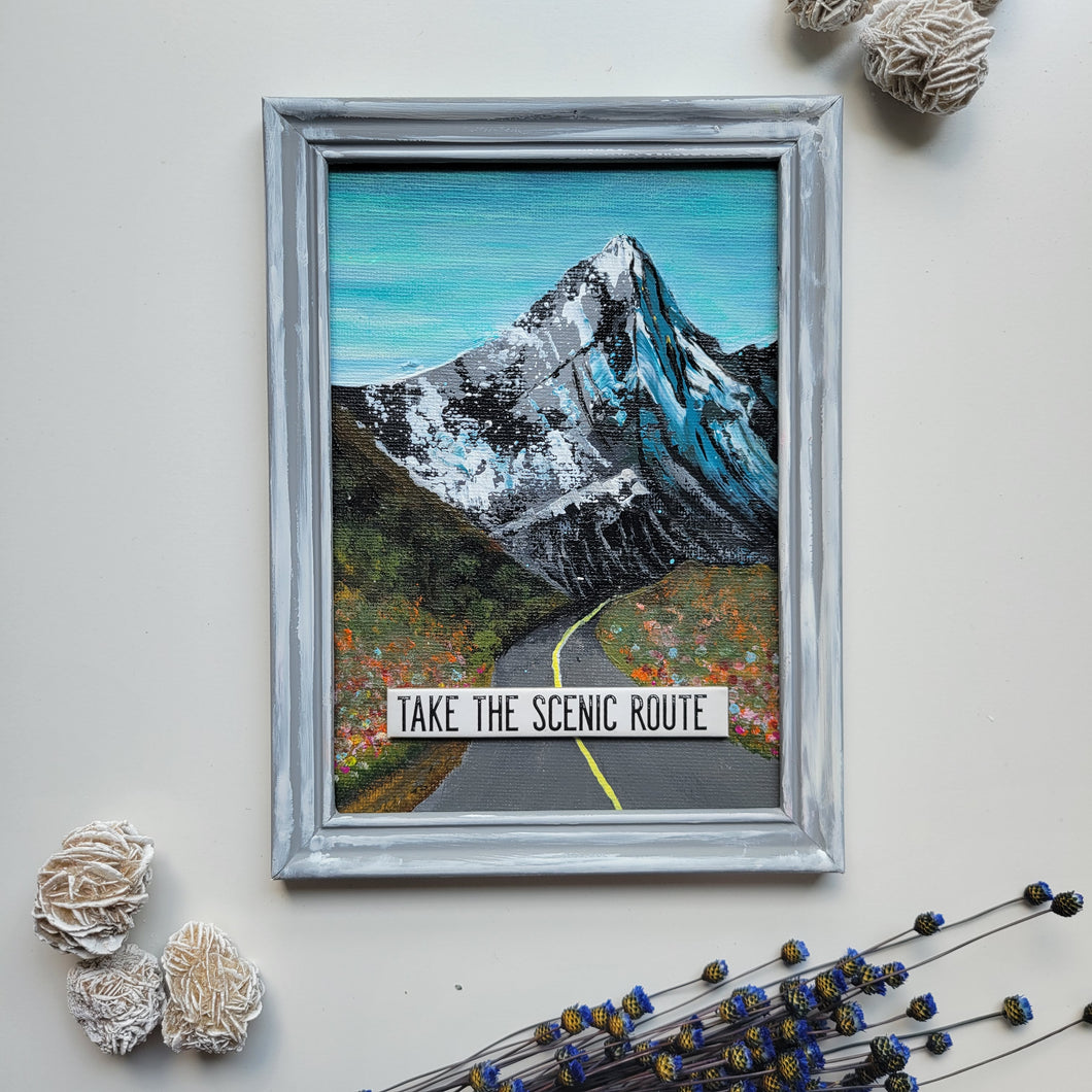 Take The Scenic route | 5x7| Mountain artwork for sale