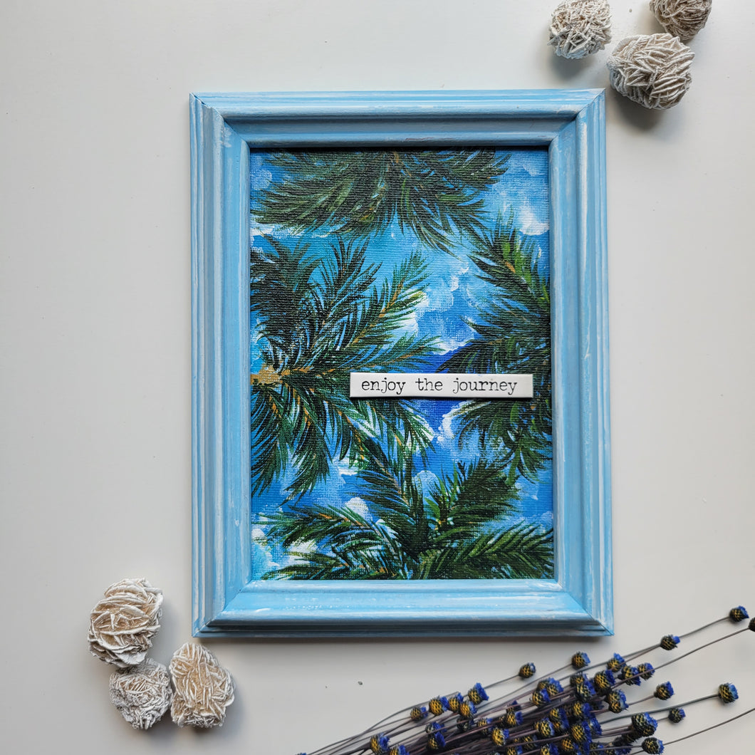Enjoy the journey | 5x7 | Palm tree artwork for sale