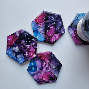 Alcohol ink coaster set