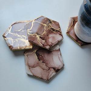 alcohol ink coaster set