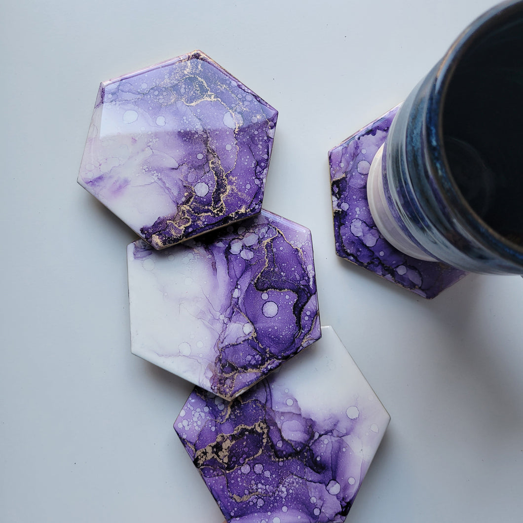 alcohol ink coaster set