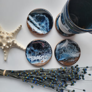 Ocean coaster set #5 | Christmas resin gifts