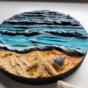 Sandy seashells | 6x6| acrylic wave