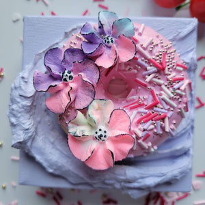 Flamingo Flower  | 4" x 4" | Faux Donut