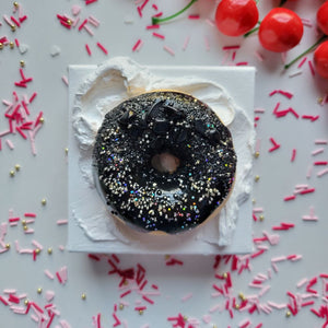 Obsidian black jelly | 4" x 4" | Faux Donut