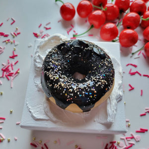 Obsidian black jelly | 4" x 4" | Faux Donut