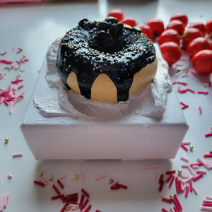 Obsidian black jelly | 4" x 4" | Faux Donut