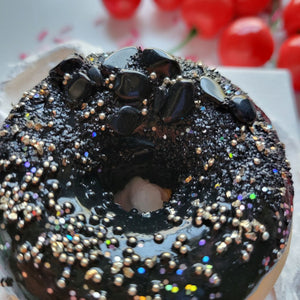 Obsidian black jelly | 4" x 4" | Faux Donut