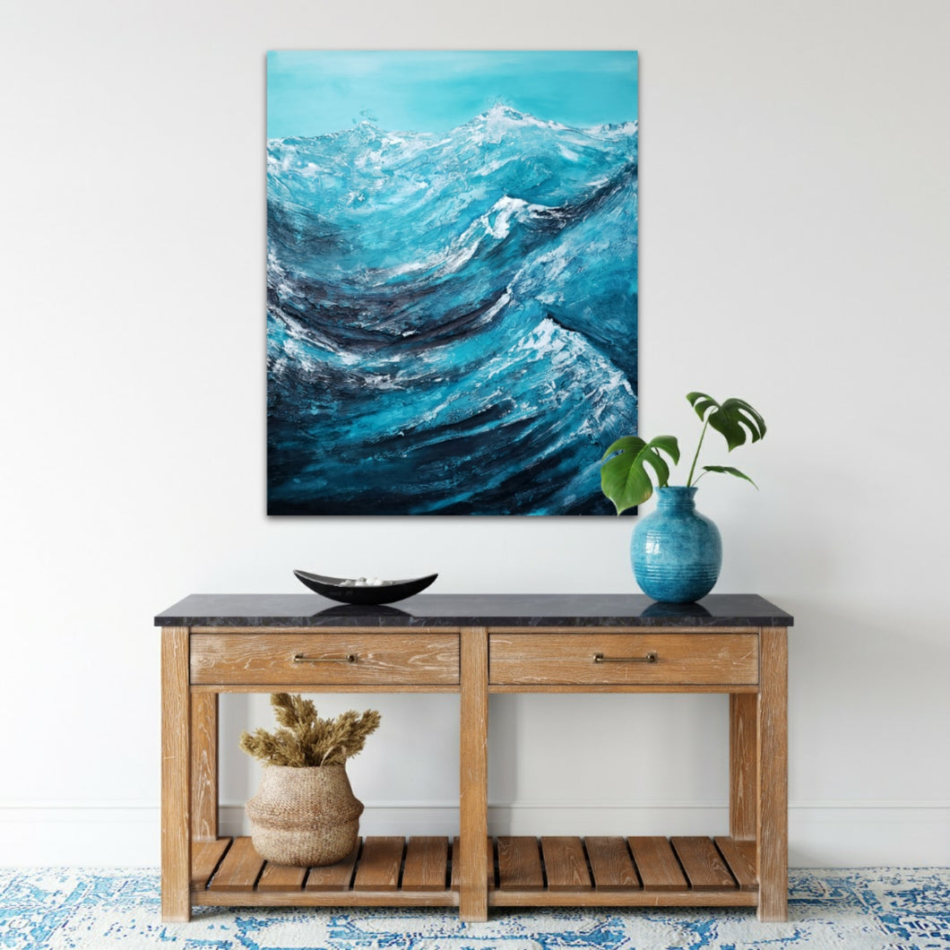 Inhale | 30x24 | Ocean  Abstract art for sale California art gallery