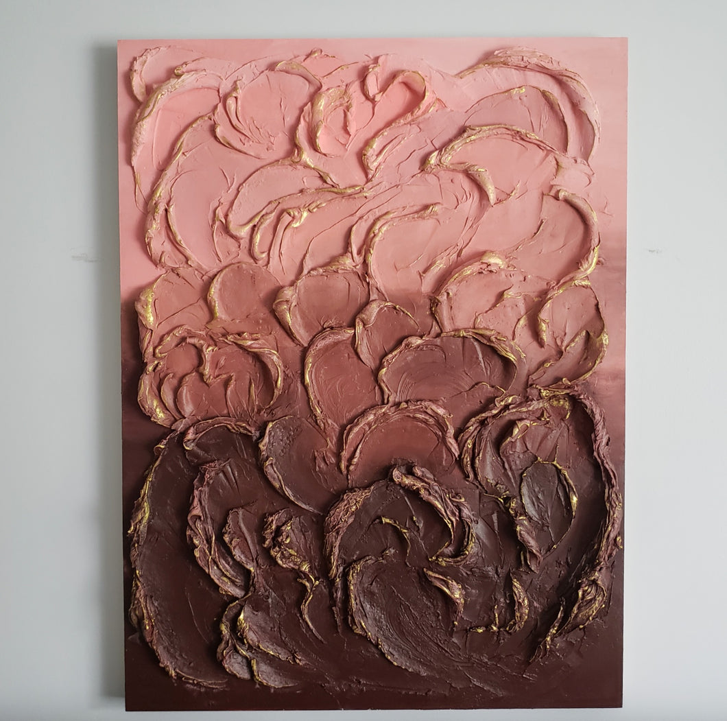 Peach Sunrise | 40x30| Abstract Texture neutral fine art for sale