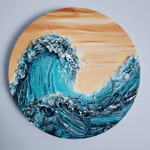 Bright Mornings | 10" Round | Ocean abstract landscape
