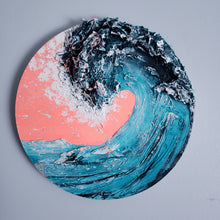 Load image into Gallery viewer, Orange Crush | 12&quot; Round | Orange Blue Ocean Abstract
