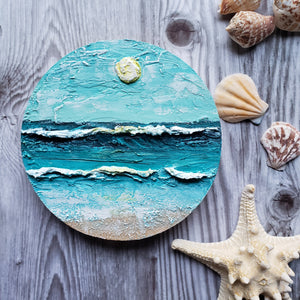 Take Me There | 6" Round | Beachscape texture abstract for sale